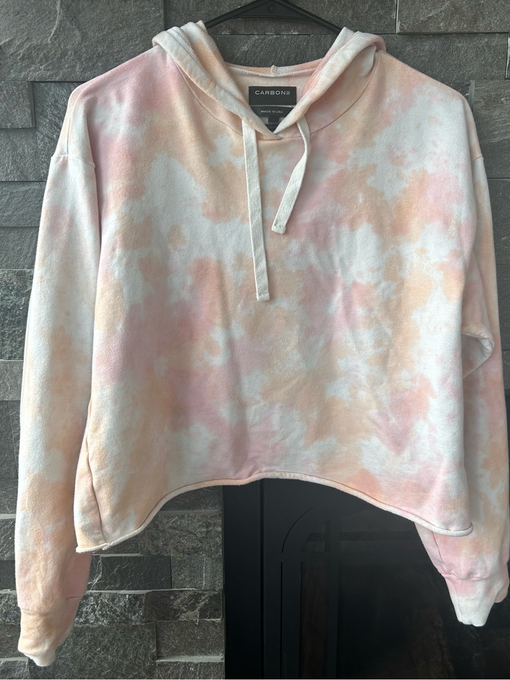 Carbon38 Pastel Tie-Dye French Terry Cropped Hoodie